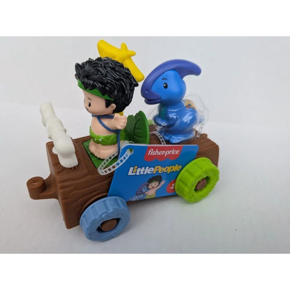 Fisher-Price Little People Dinosaur Parade Log Car & Figure Set 3pc NEW